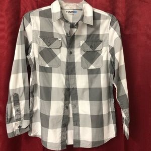 Tony Hawk boys long sleeve plaid shirt